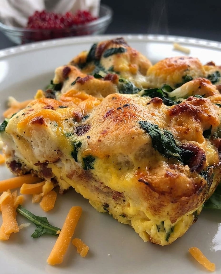 Bacon Spinach Egg Bake, 4-Day Meal Prep close-up