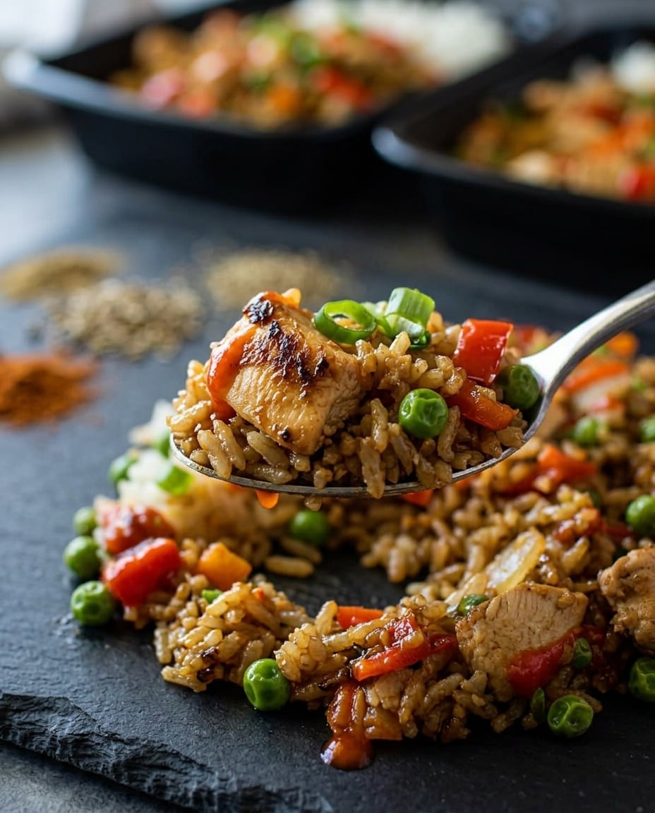 Chicken Fried Rice Meal Prep, 5 Days Easy served