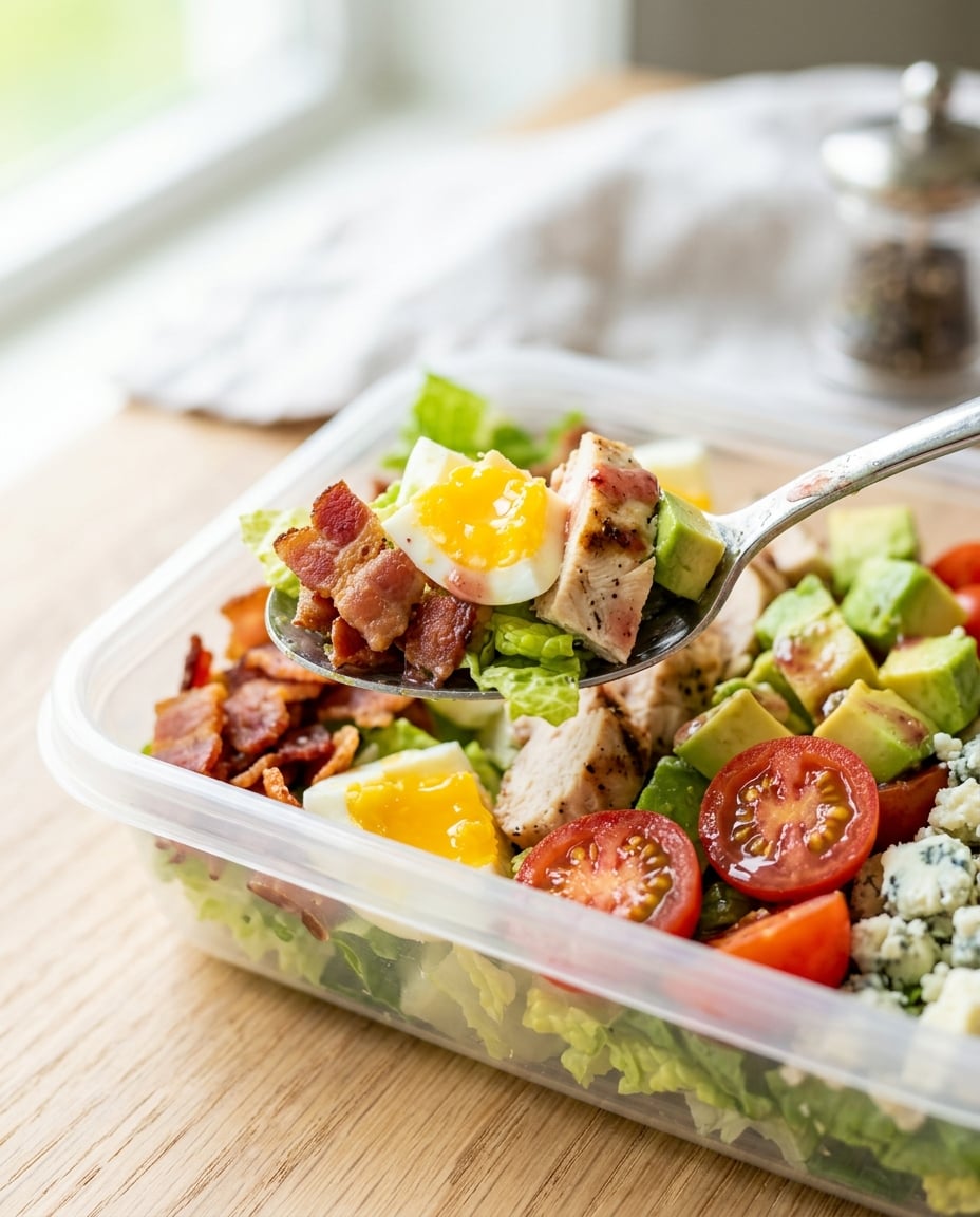 Cobb Salad Meal Prep for Easy Weekday Lunches ready to eat