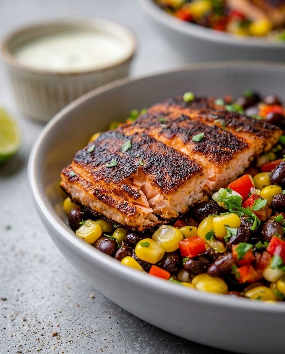 Homemade Southwest Salmon Bowl Meal Prep Done Right
