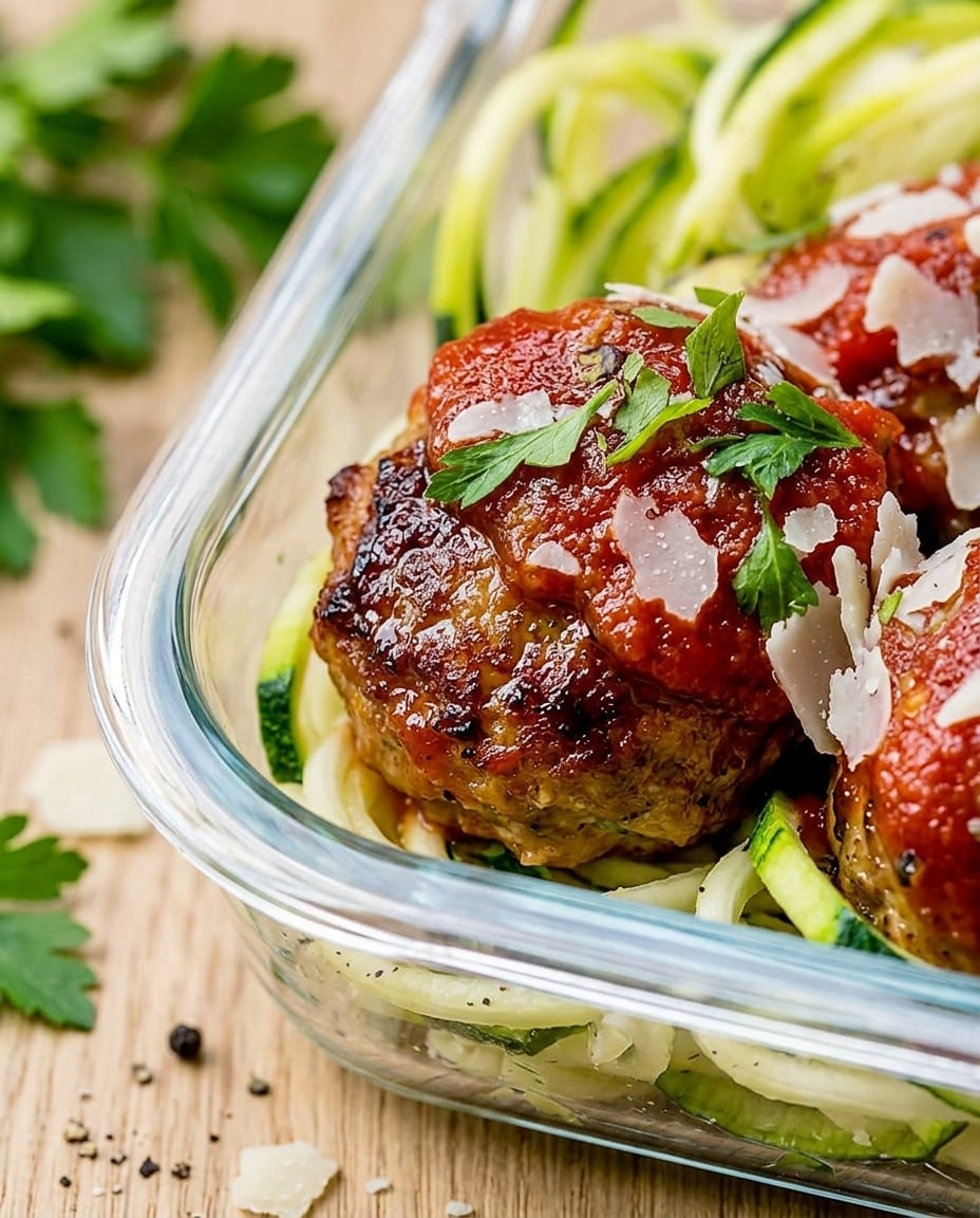 Finished Turkey Meatball Zoodle Bowls That Last 4 Days