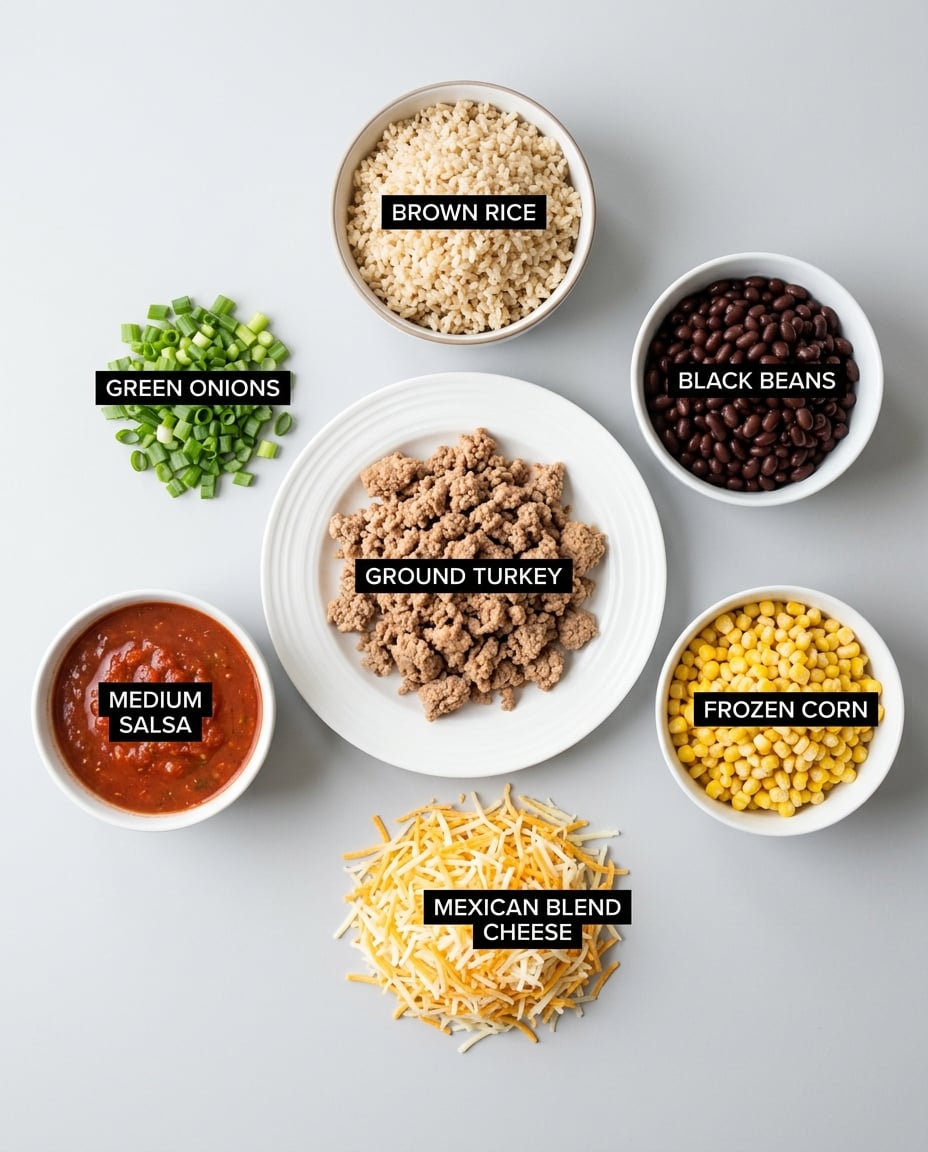 Fresh ingredients for Burrito Bowl Meal Prep Ready in 30 Minutes