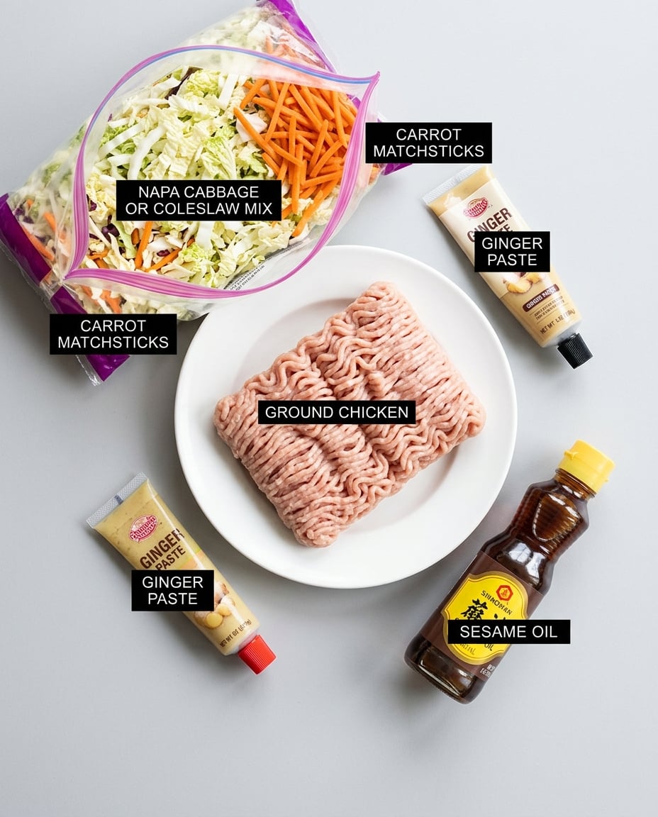 Ingredients for Chicken Egg Roll in a Bowl: Meal Prep Win