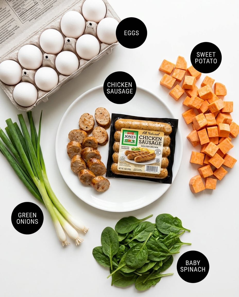 What you need for Chicken Sausage Egg Bake for the Whole Week