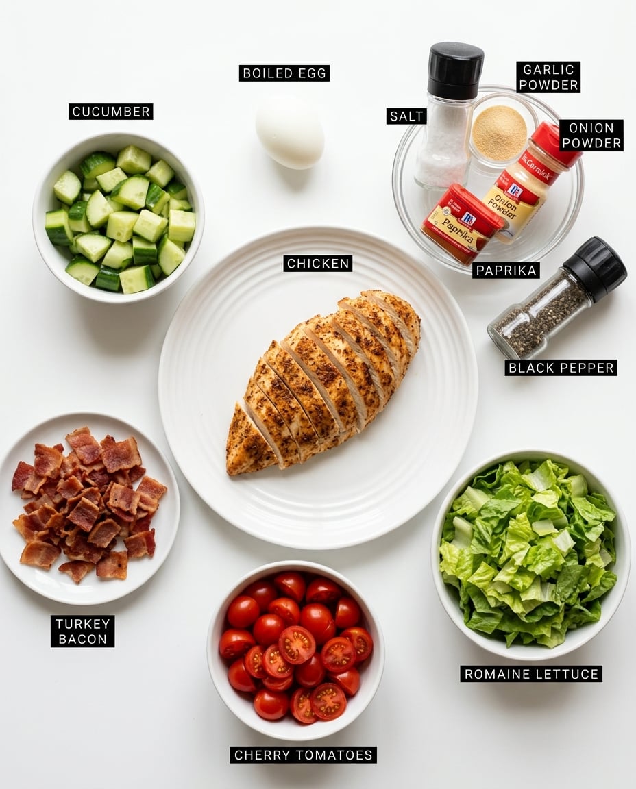What you need for Cobb Salad Meal Prep for Easy Weekday Lunches