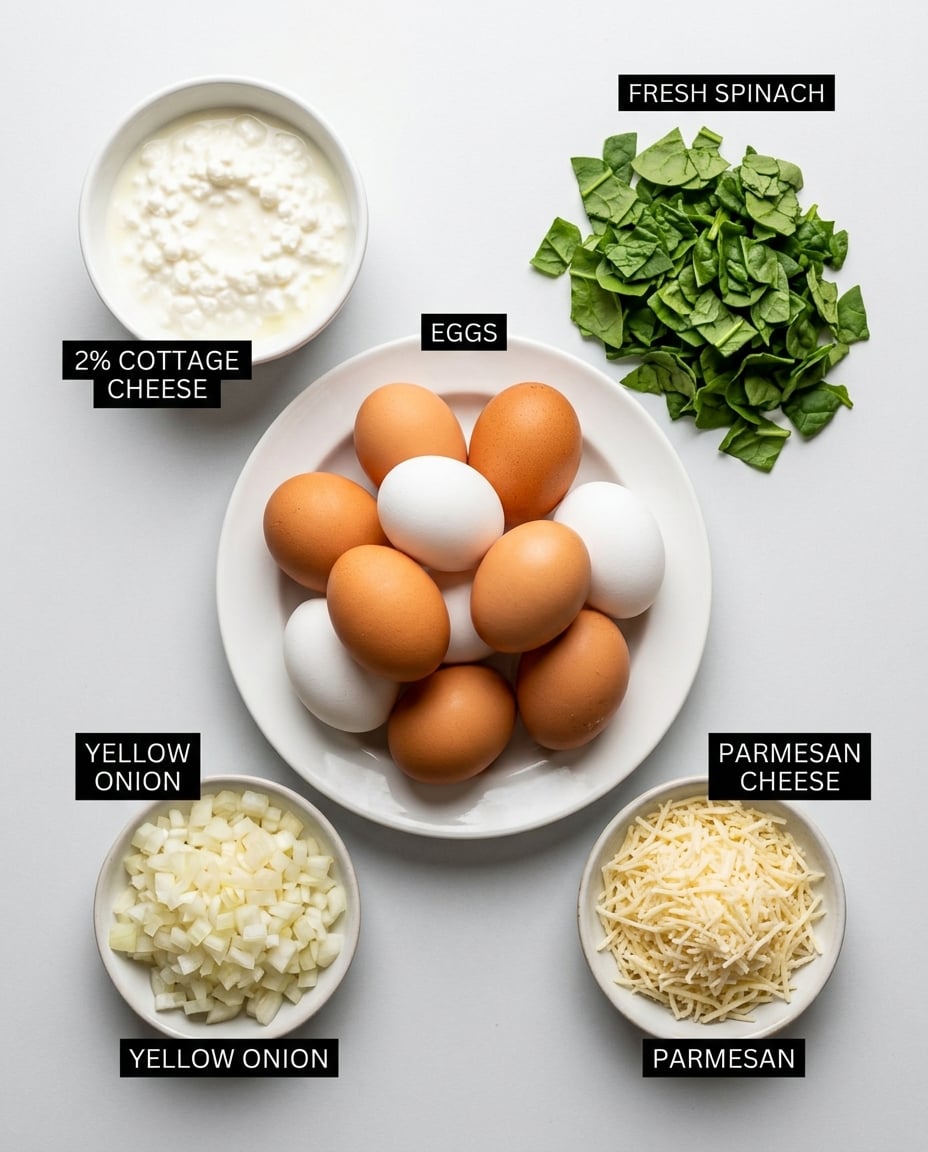Cottage Cheese Egg Bake for Meal Prep ingredients