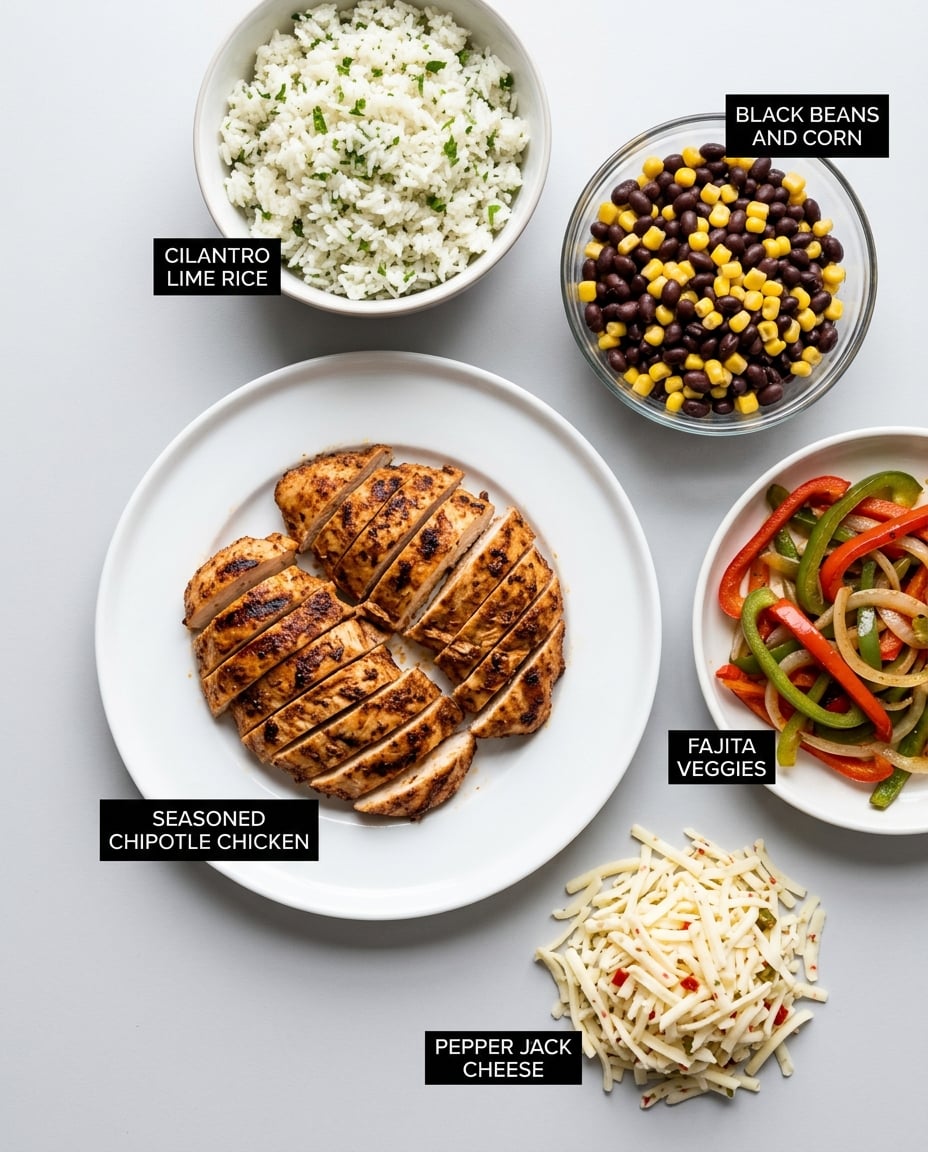 Fresh ingredients for Meal Prep Chipotle Bowl for the Week