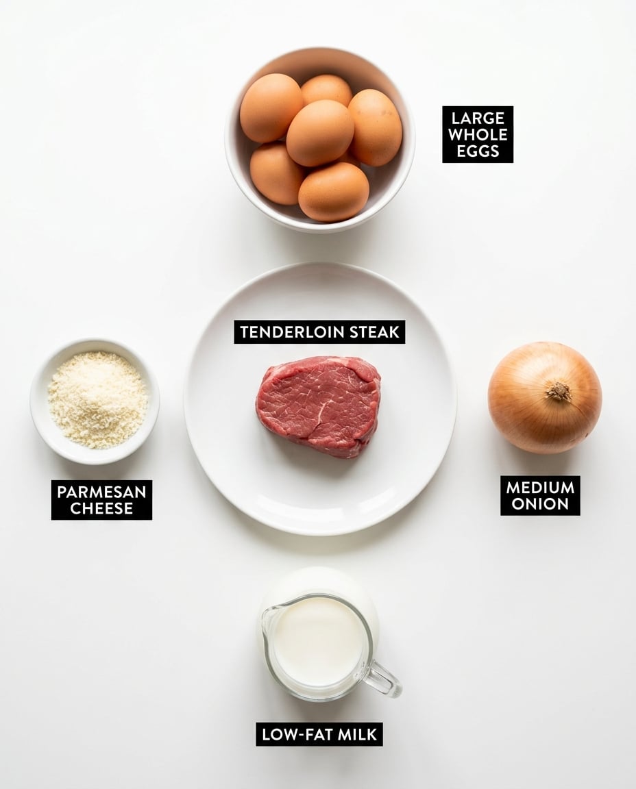 Steak and Eggs Frittata Meal Prep Done Right ingredients