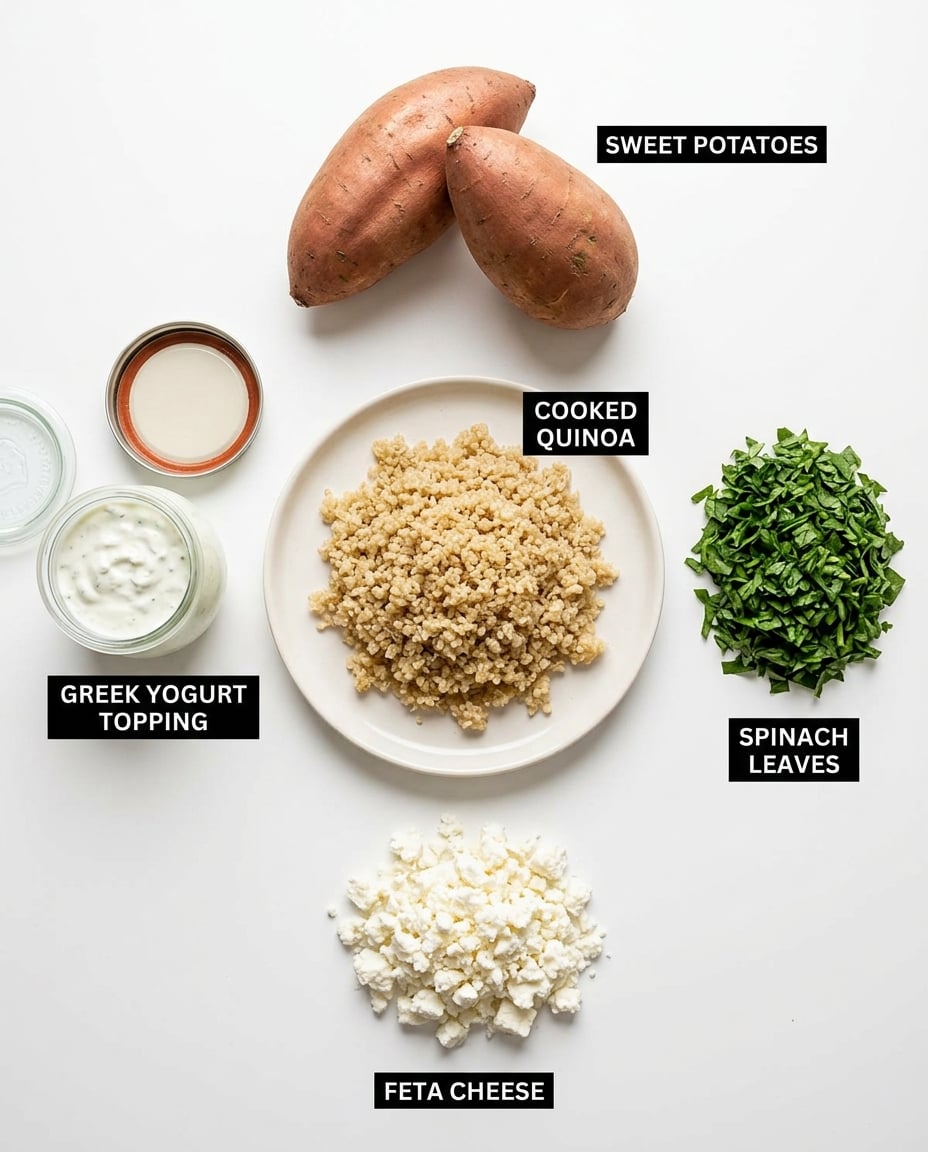 Stuffed Sweet Potato Meal Prep for 5 Days recipe ingredients