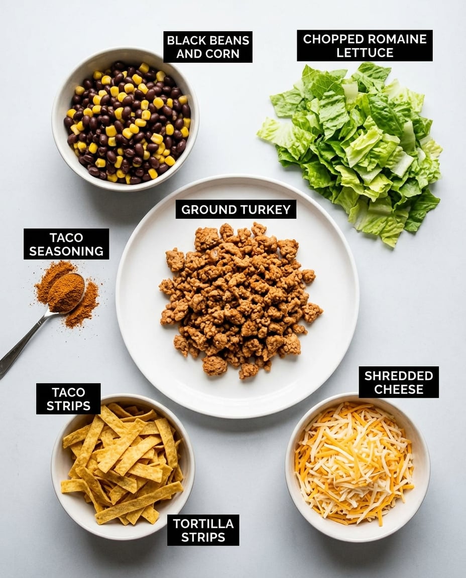 Fresh ingredients for Taco Salad Meal Prep (Sunday Prepped!)